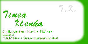 timea klenka business card